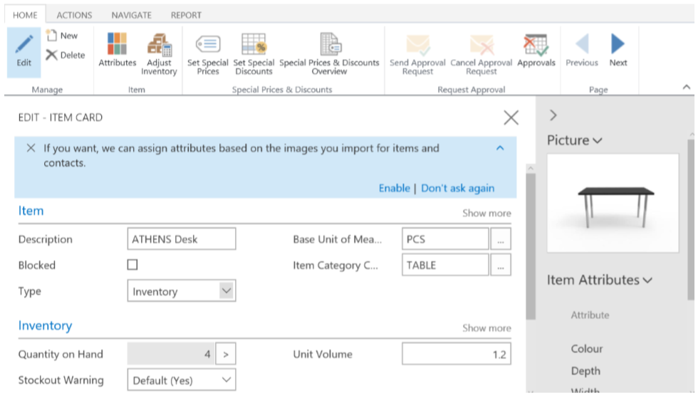 Microsoft Dynamics NAV 2018: Image Analyzer riconosce automaticamente gli attributi di contatti e articoli