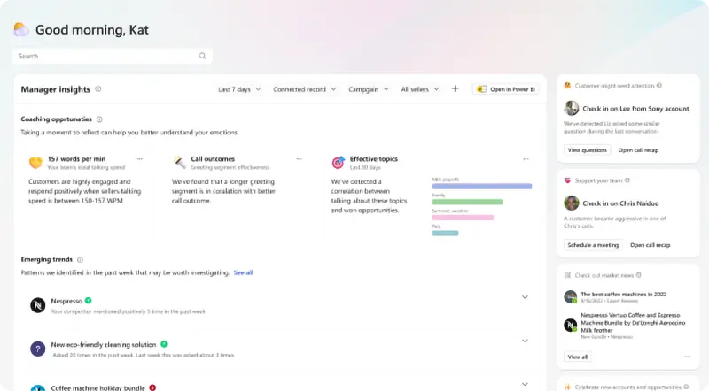 Manager Dashboard in Dynamics 365 Sales