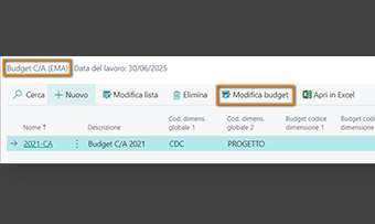 Extended Management Accounting per Business Central: funzionalità dell'app